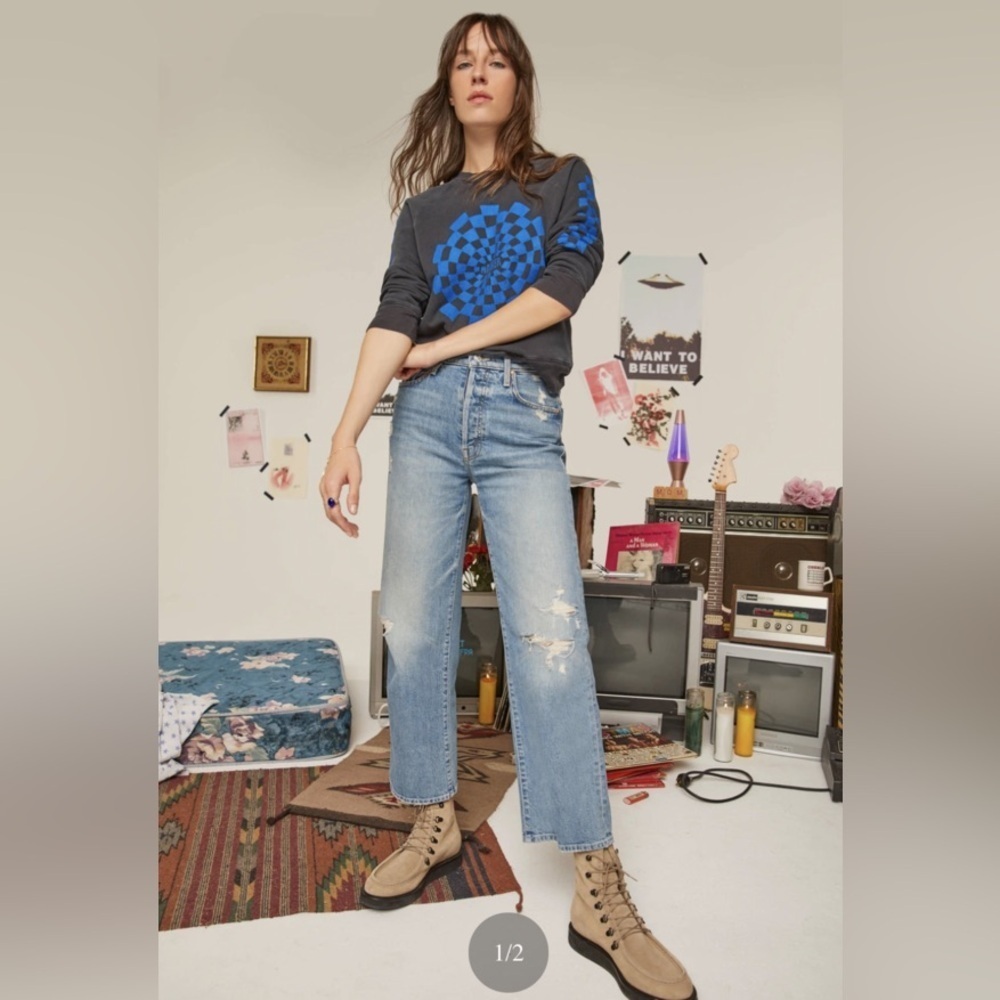 SOLD OUT MOTHER The Rambler Ankle Jeans Holy Melancholy NWT Size 25